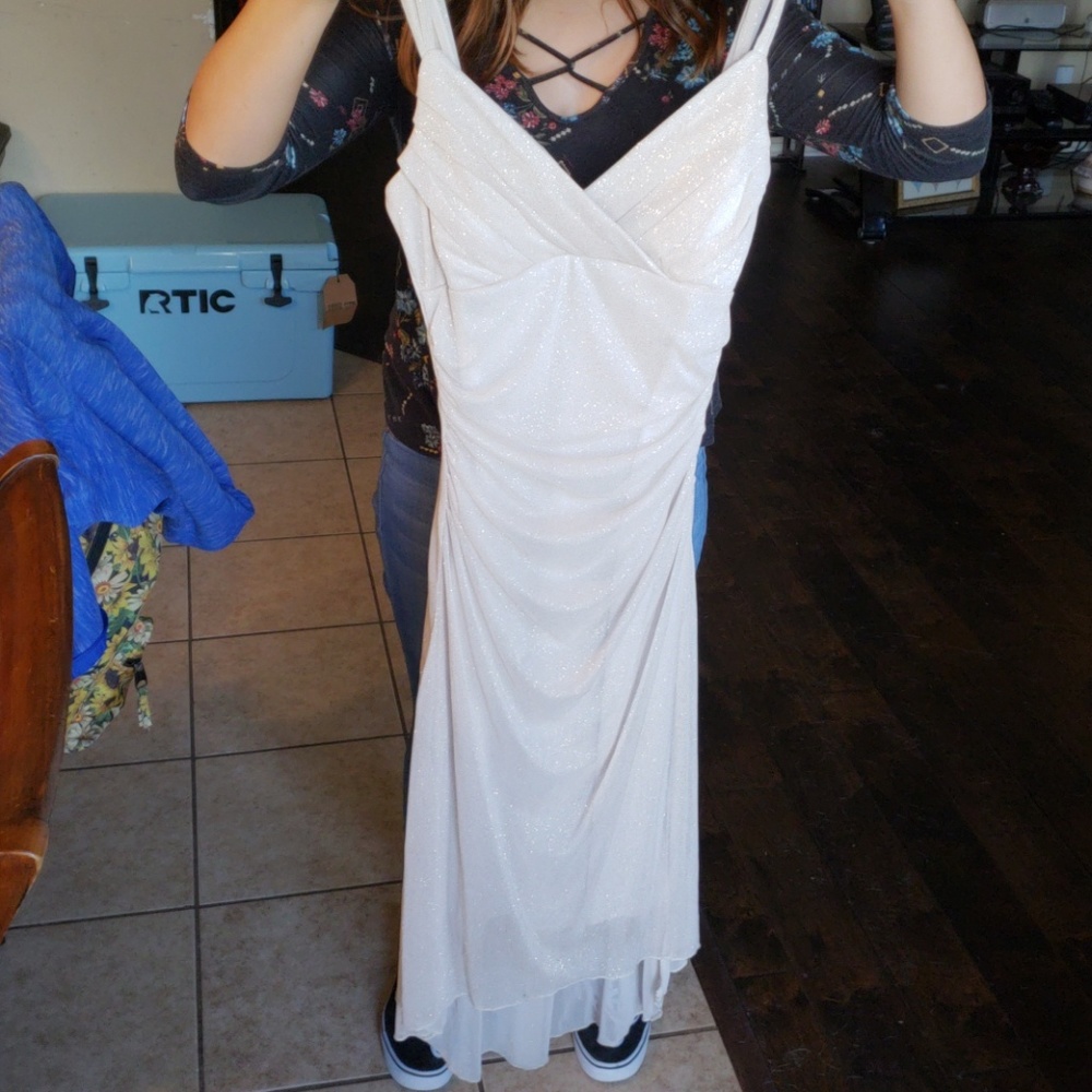 White glitter cocktail dress